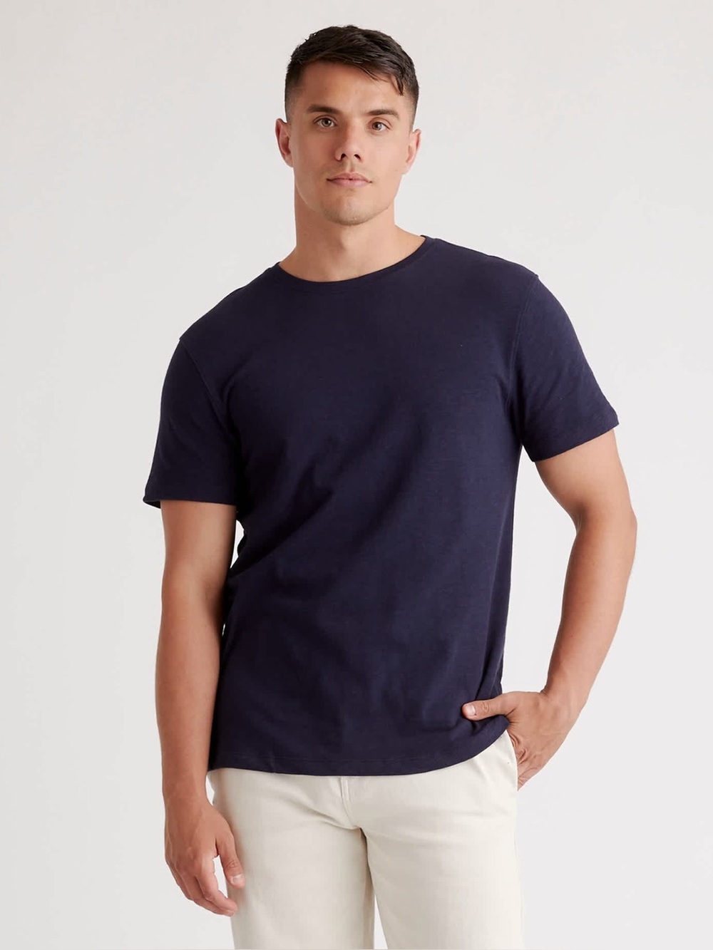 Quince Men’s 100% Organic Cotton Slub Crewneck Tee NeW
